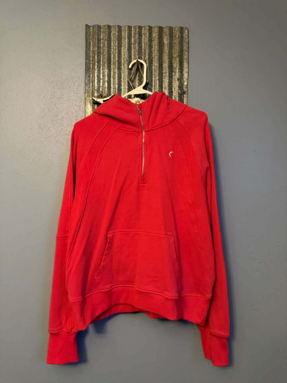 ZYIA Red Half-Zip Hoodie Sweatshirt
